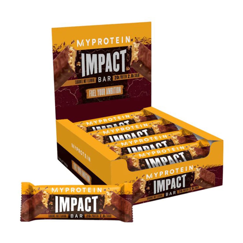Протеїновий батончик Myprotein Impact Bar Карамель та горіх, 12*64 г